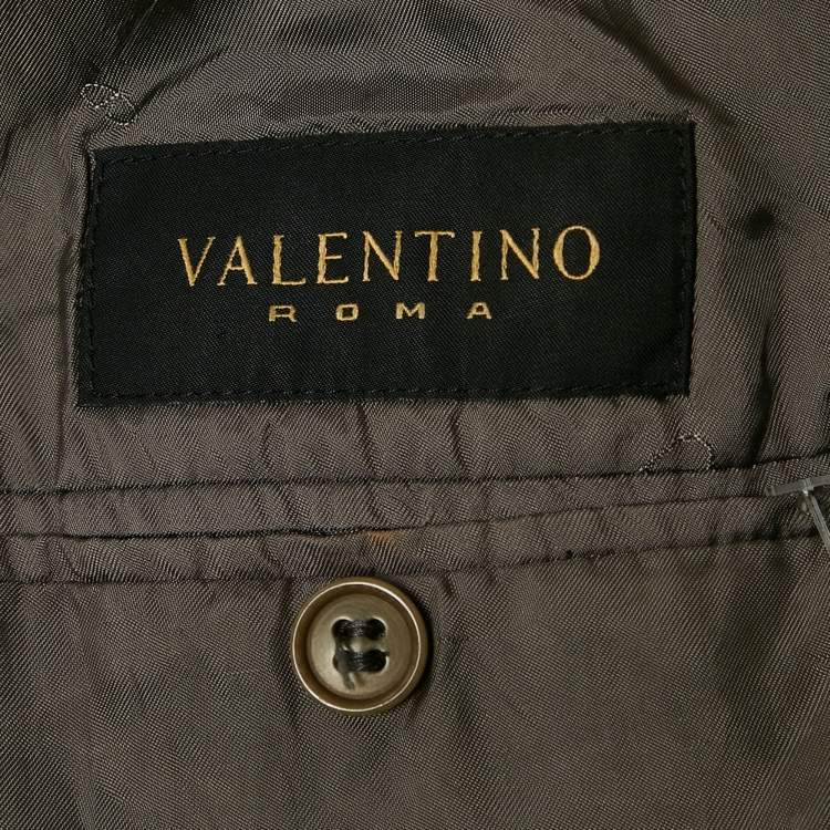 Pre Owned Valentino Grey Wool Single Breasted Blazer L