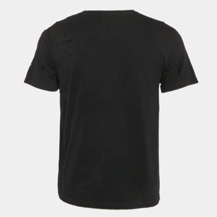 Pre Owned Valentino Black Panther Print Cotton Crew Neck T-Shirt S