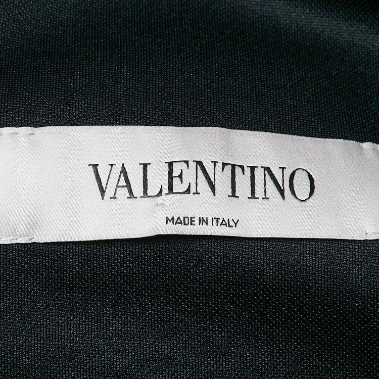 Pre Owned Valentino Navy Blue Cotton Blend Contrast Archive Stripe Track Jacket L