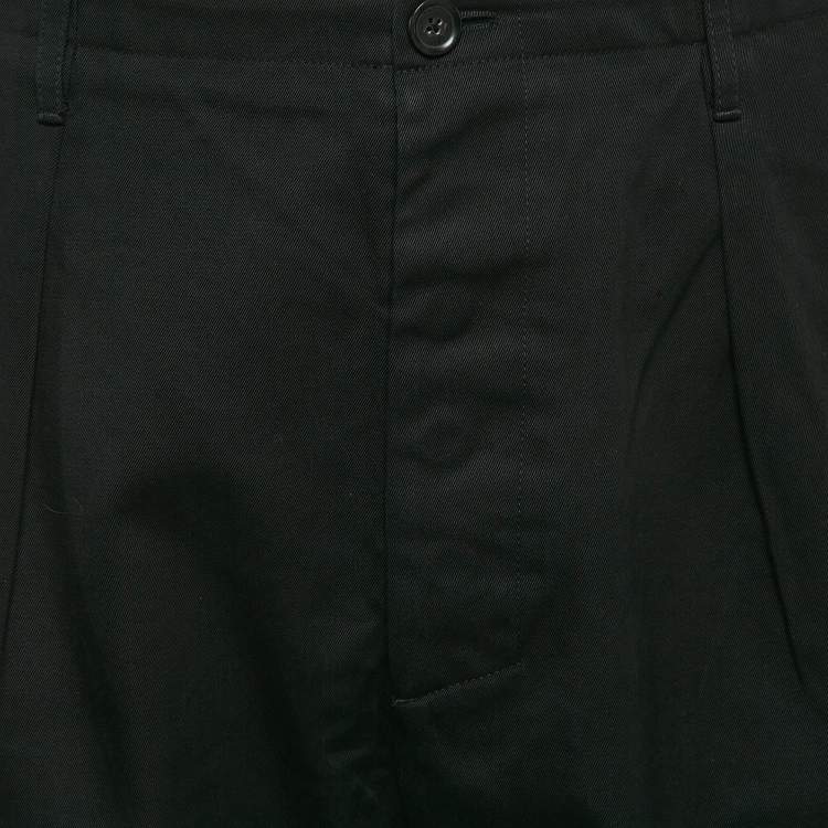 Pre Owned Valentino Black Gabardine Tapered Cargo Pants XXL