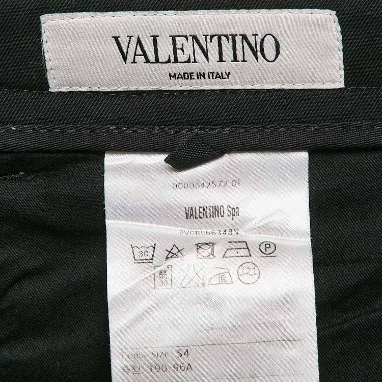 Pre Owned Valentino Black Gabardine Tapered Cargo Pants XXL