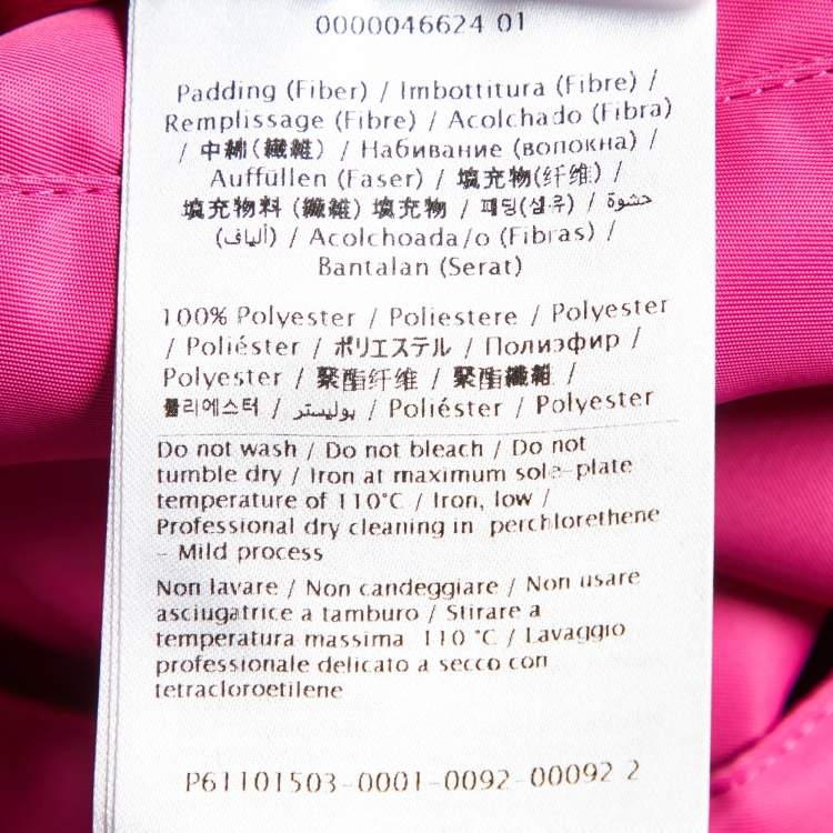 Pre Owned Valentino Pink Nylon Rockstud Detail Padded Oversized Jacket L