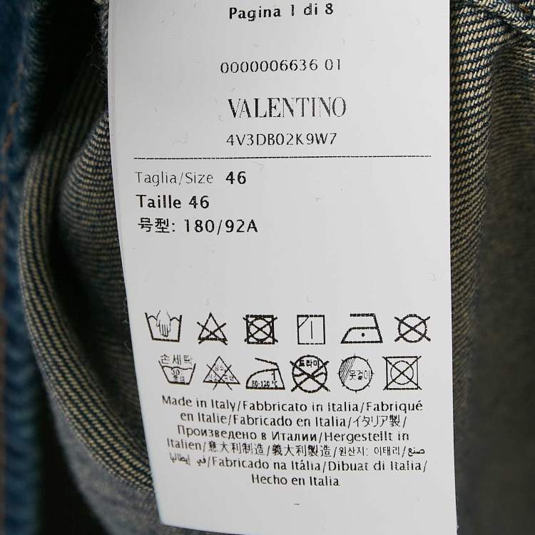 Pre Owned Valentino Blue Washed Denim Short Sleeve Shirt S