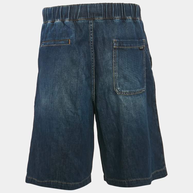 Pre Owned Valentino Blue Washed Denim Shorts M
