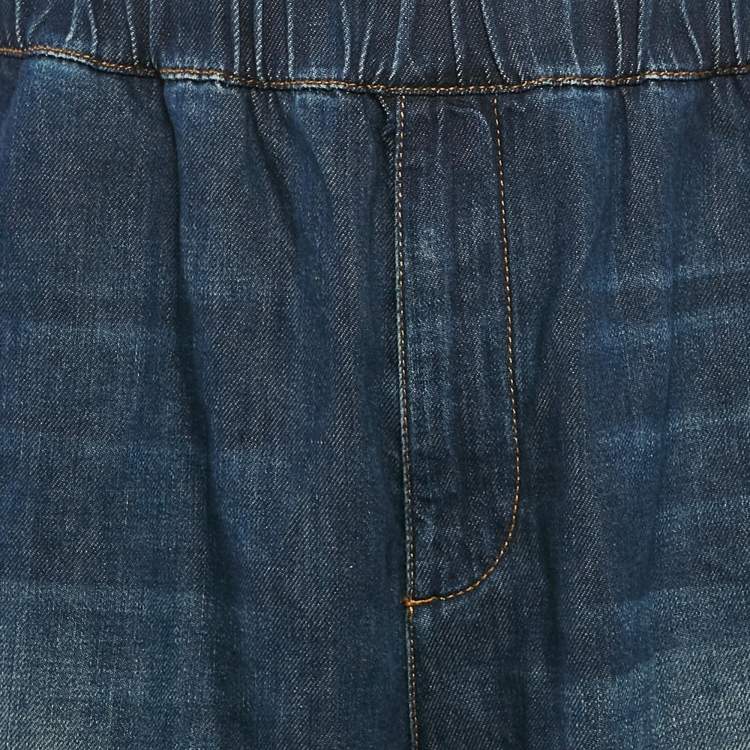 Pre Owned Valentino Blue Washed Denim Shorts M