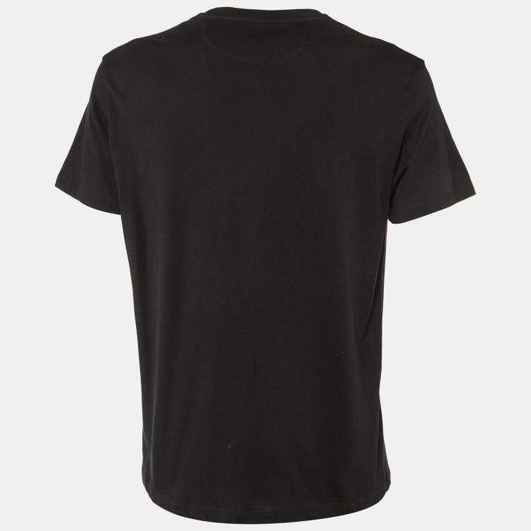 Pre Owned Valentino Black VLTN Logo Cotton Crew Neck T-Shirt L