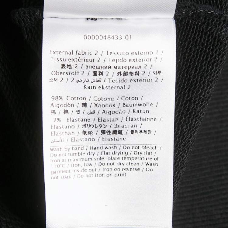 Pre Owned Valentino Black Printed Cotton Hooded Sweatshirt L