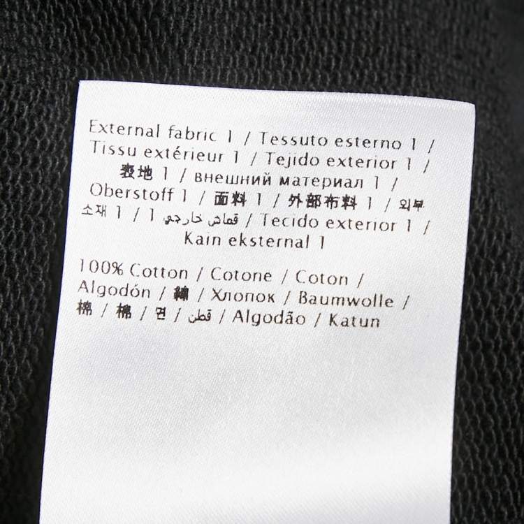 Pre Owned Valentino Black Printed Cotton Hooded Sweatshirt L