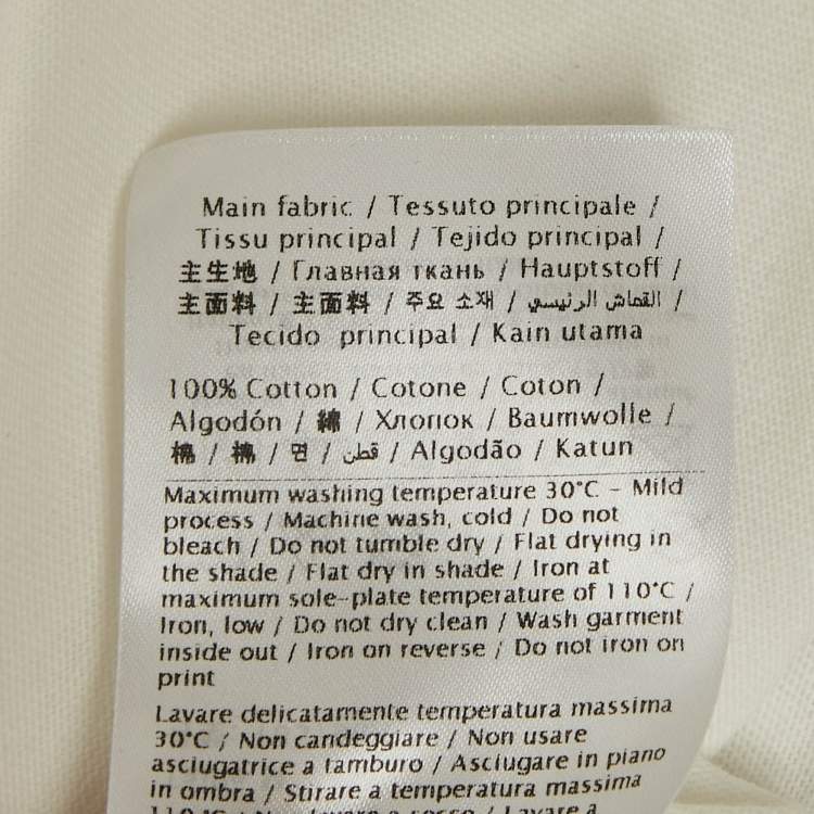 Pre Owned Valentino White/Green Printed Jersey Raglan Sleeve T-Shirt M