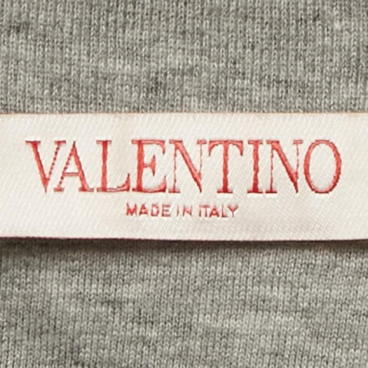 Pre Owned Valentino Grey Printed Jersey T-Shirt L