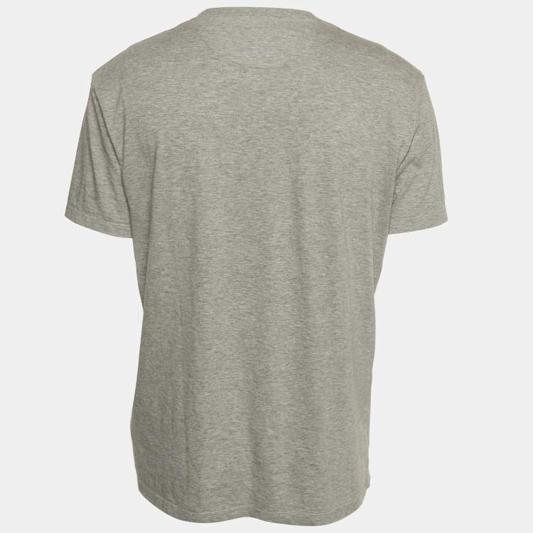 Pre Owned Valentino Grey Printed Jersey T-Shirt L