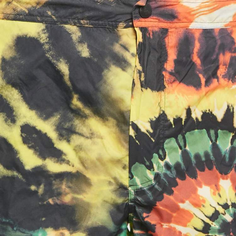 Pre Owned Valentino Multicolor Tie-Dye Nylon Swim Shorts L