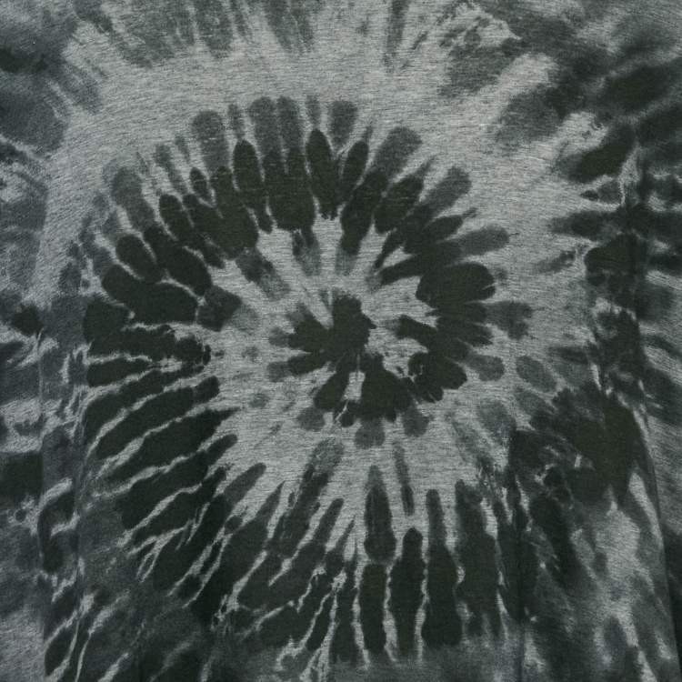 Pre Owned Valentino Black Tie Dye Print Jersey Crewneck T-Shirt XL