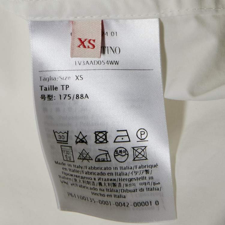 Pre Owned Valentino White Cotton Oversized Short Sleeve Shirt XS