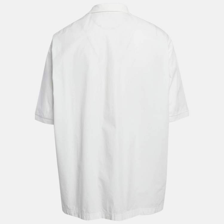 Pre Owned Valentino White Cotton Oversized Short Sleeve Shirt XS