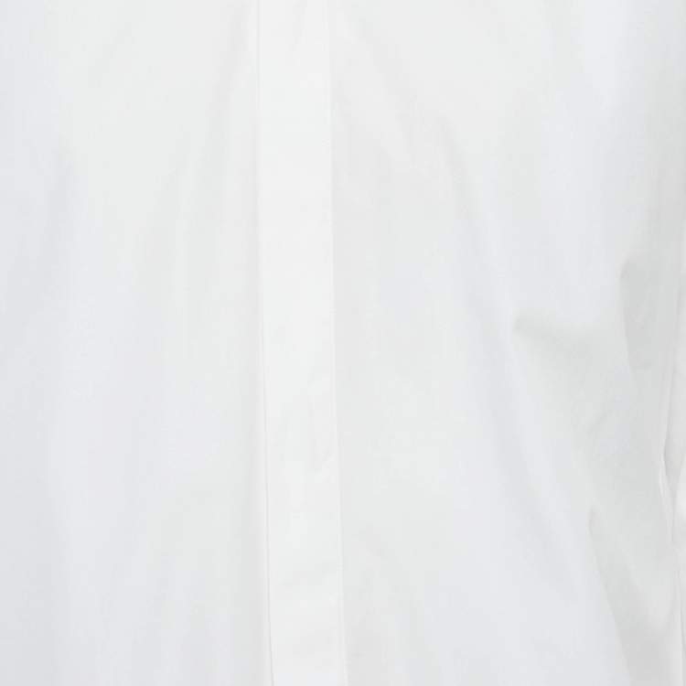 Pre Owned Valentino White Cotton Vlogo Print Sleeve Shirt M
