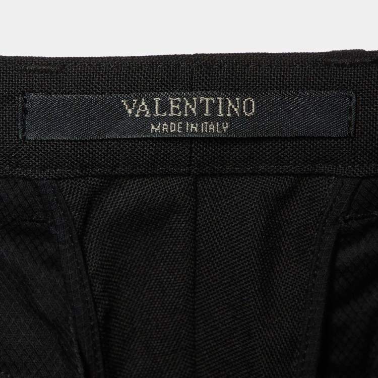 Pre Owned Valentino Black Wool Tailored Trousers M/Waist 33"