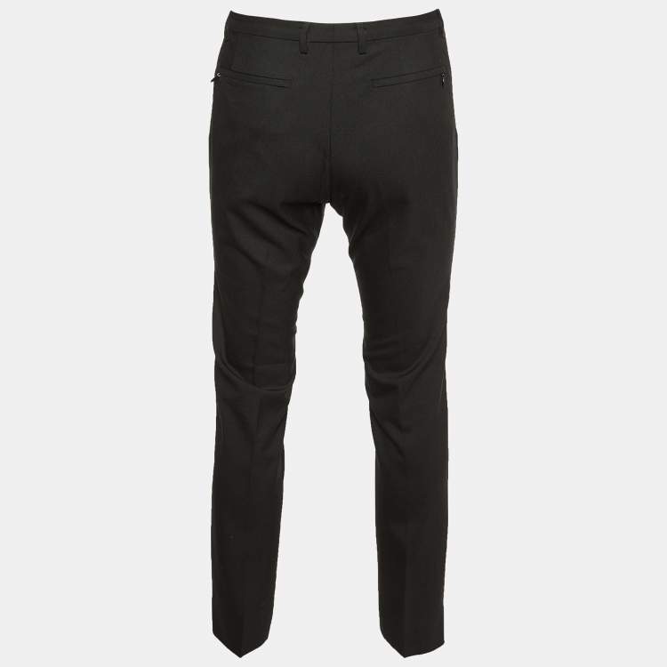 Pre Owned Valentino Black Wool Tailored Trousers M/Waist 33"