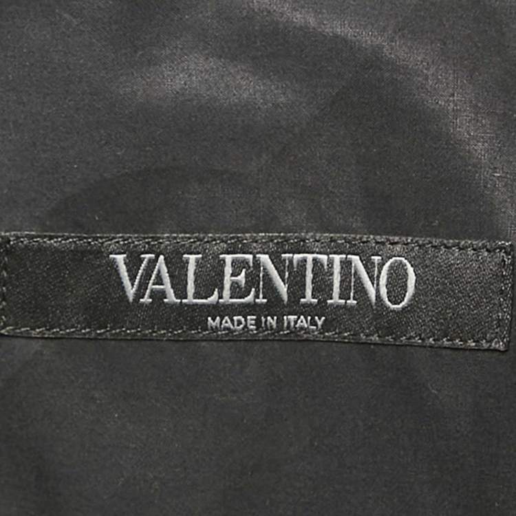 Pre Owned Valentino Black Camouflage Cotton Long Sleeve Shirt L