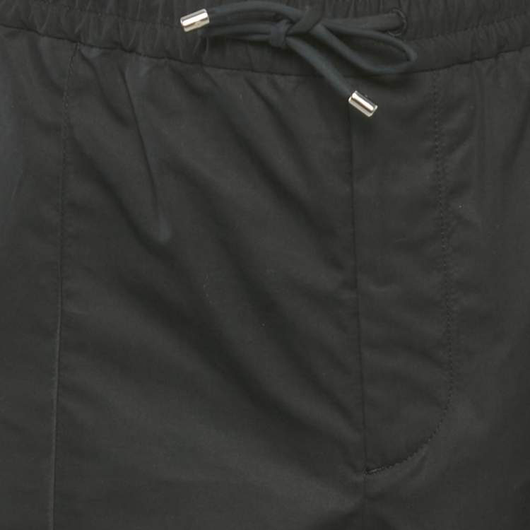 Pre Owned Valentino Black Cotton Elastic Waist Pantts L