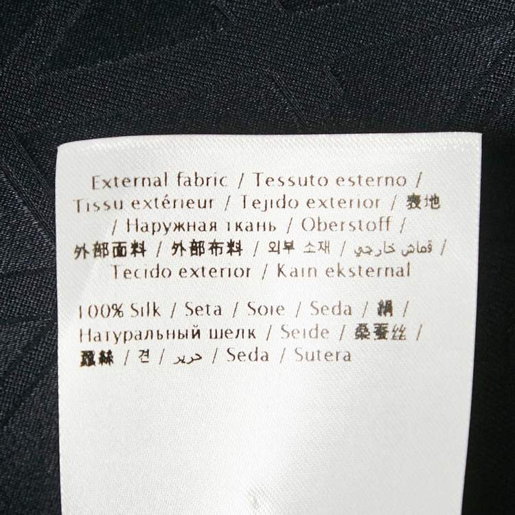 Pre Owned Valentino Black Silk Logo Jacquard Oversized Bowling Shirt S