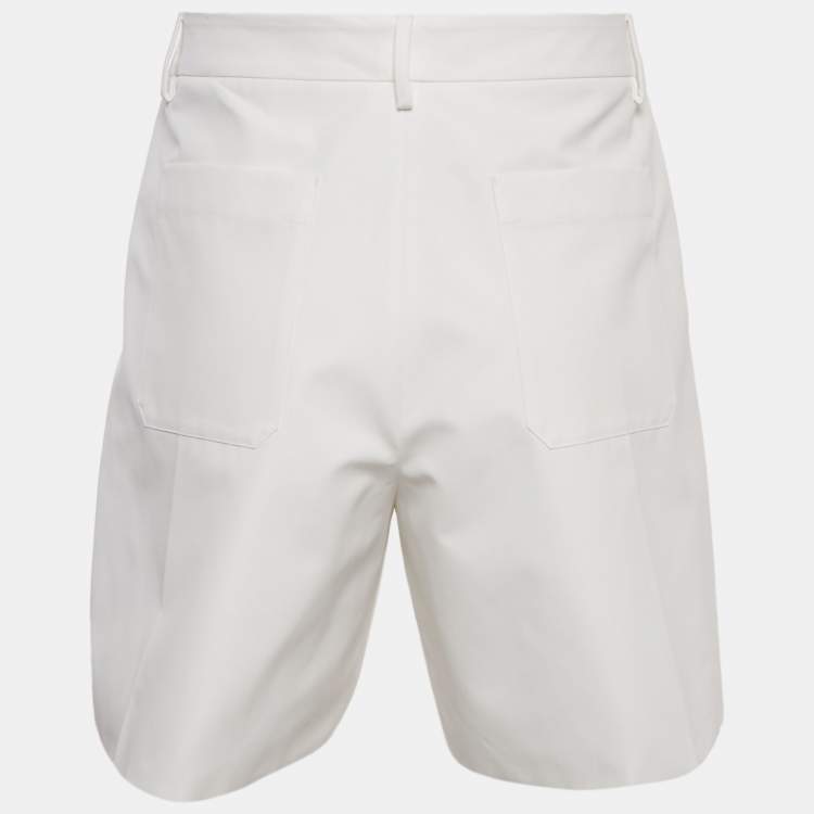 Pre Owned Valentino White Cotton Straight Leg Shorts M
