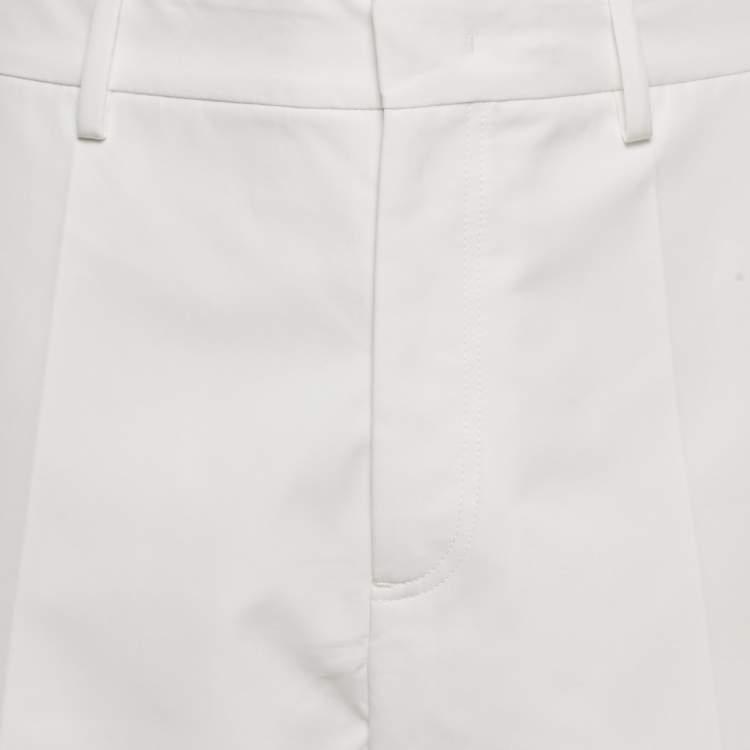 Pre Owned Valentino White Cotton Straight Leg Shorts M