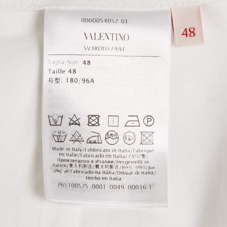Pre Owned Valentino White Cotton Straight Leg Shorts M