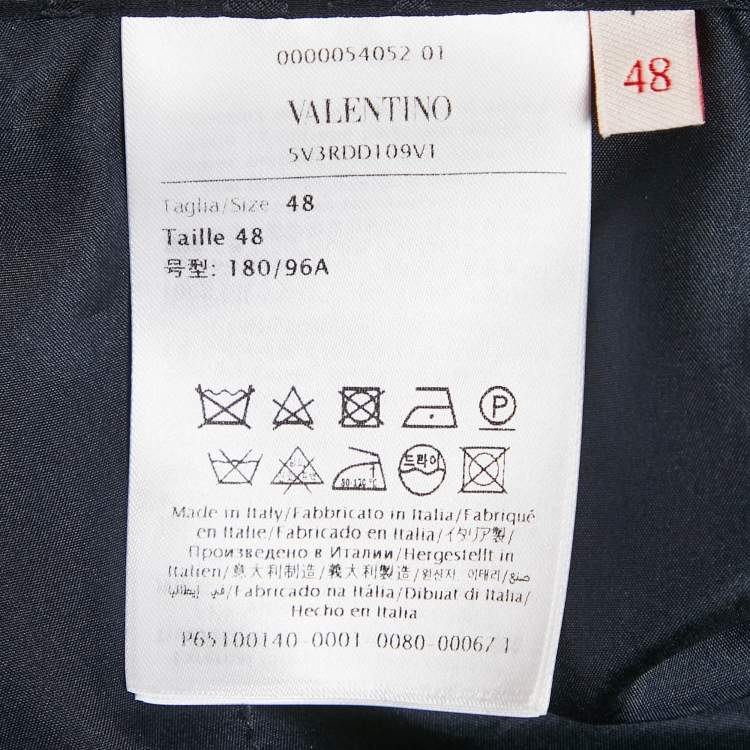 Pre Owned Valentino Black Logo Jacquard Silk Shorts M