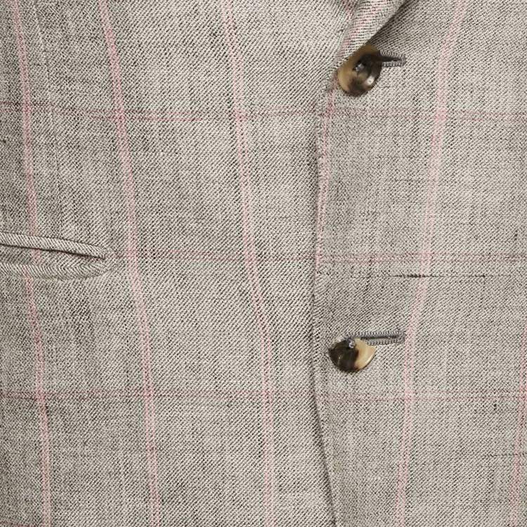 Pre Owned Valentino Grey Wool Blend Tailored Single Breasted Blazer L