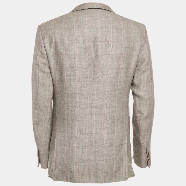 Pre Owned Valentino Grey Wool Blend Tailored Single Breasted Blazer L