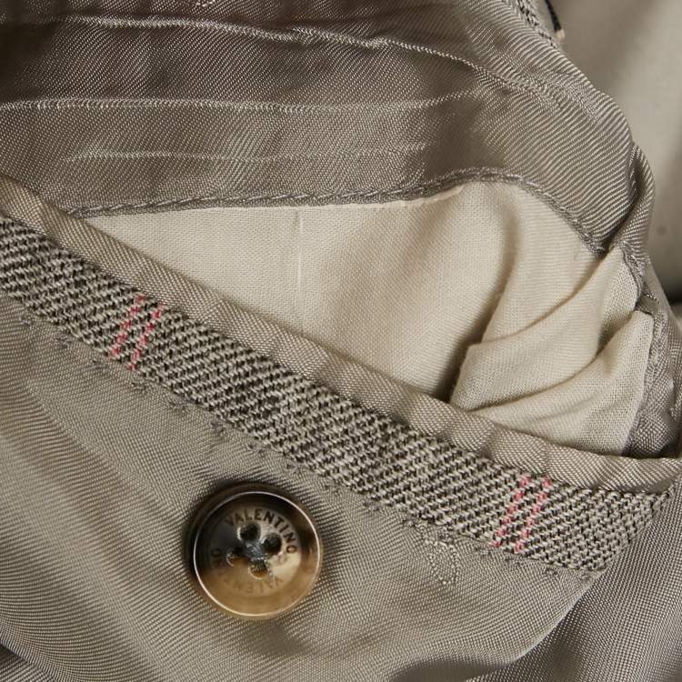 Pre Owned Valentino Grey Wool Blend Tailored Single Breasted Blazer L