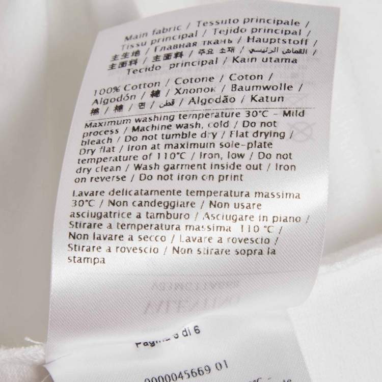 Pre Owned Valentino White Logo Print Cotton Boxy Crew Neck T-Shirt M 