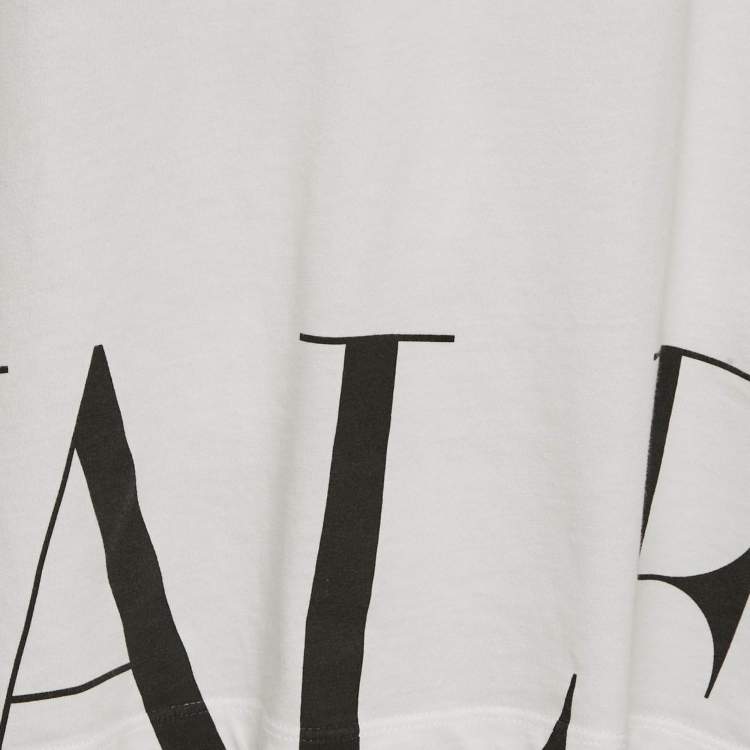 Pre Owned Valentino White Logo Print Jersey T-Shirt XL