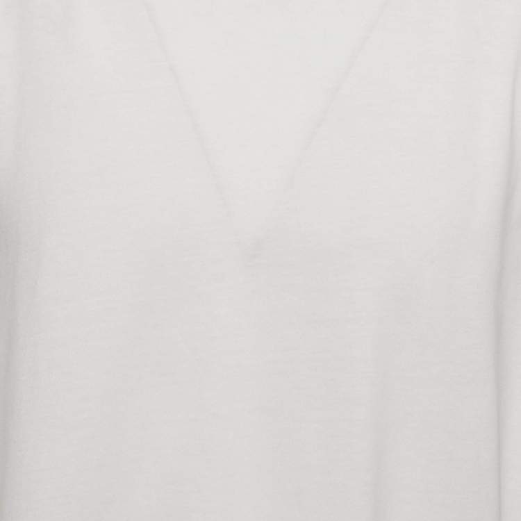 Pre Owned Valentino White Logo Print Jersey T-Shirt XL