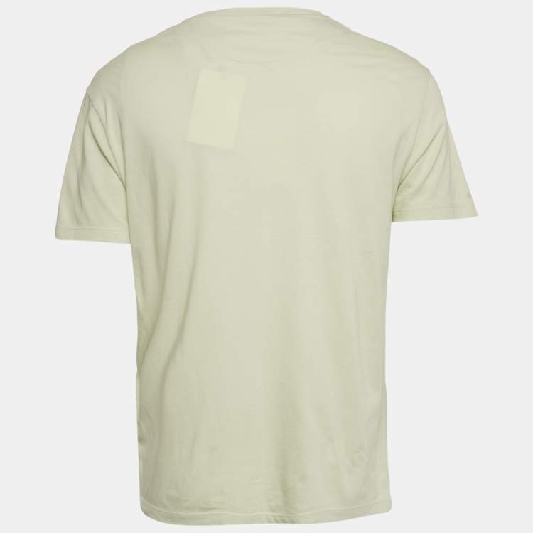 Pre Owned Valentino Mint Green Logo Applique Jersey T-Shirt M
