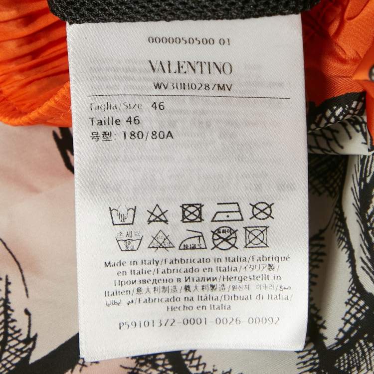 مملوكة مسبقًا Valentino Orange Printed Nylon Swim Shorts S