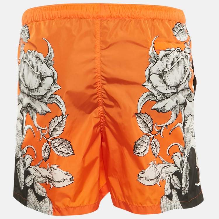 مملوكة مسبقًا Valentino Orange Printed Nylon Swim Shorts S