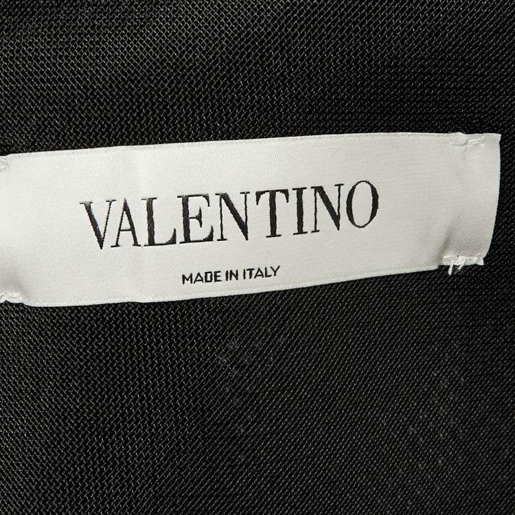 مملوكة مسبقًا جاكيت فالنتينو سحاب شبكي بشعار أسود مقاس وسط