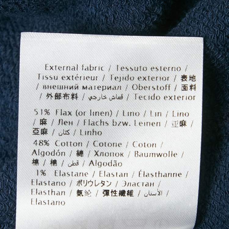 Pre Owned Valentino Blue Beaded Linen Blend Pullover XS