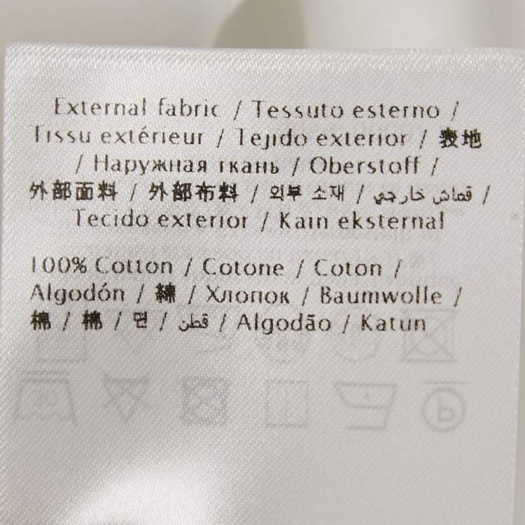 Pre Owned Valentino White Poplin V Detail Pocket Vacation Shirt M