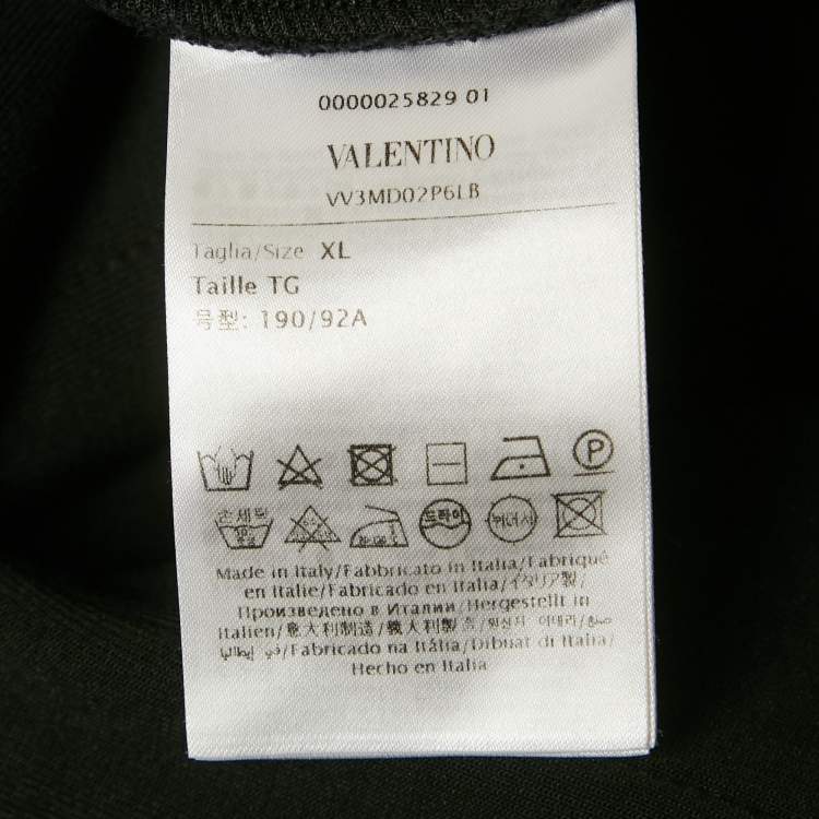 Pre Owned Valentino Black Logo Applique Cotton Shorts XL