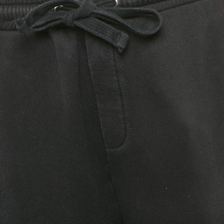 Pre Owned Valentino Black Logo Print Cotton Shorts L