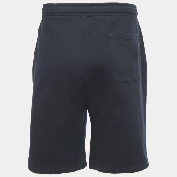 Pre Owned Valentino Blue Logo Print Cotton Drawstring Shorts XL
