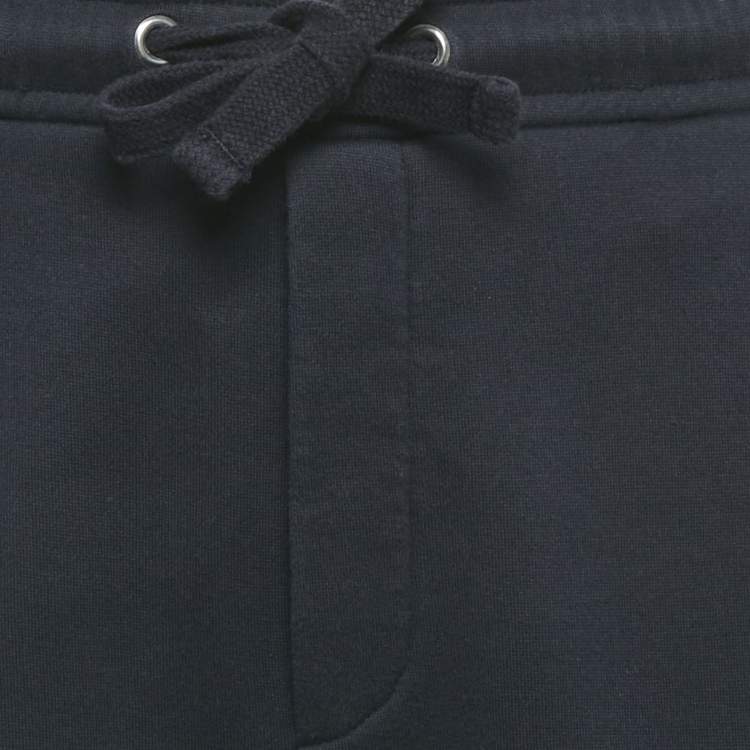 Pre Owned Valentino Blue Logo Print Cotton Drawstring Shorts XL