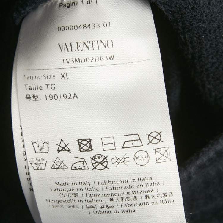 Pre Owned Valentino Blue Logo Print Cotton Drawstring Shorts XL