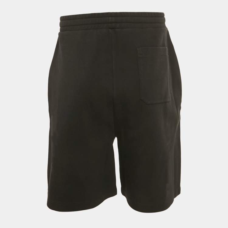 Pre Owned Valentino Black Logo Silicon Applique Cotton Shorts XL