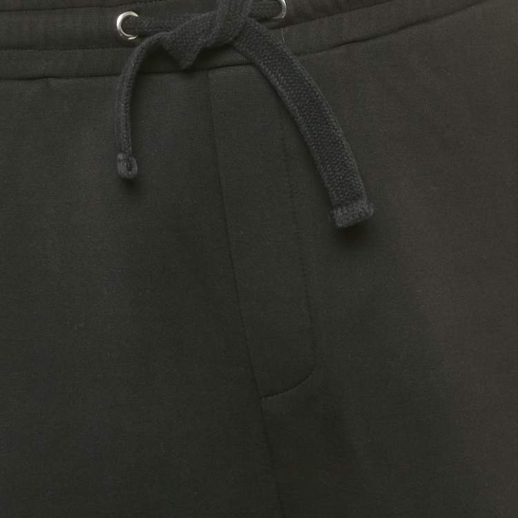 Pre Owned Valentino Black Logo Silicon Applique Cotton Shorts XL