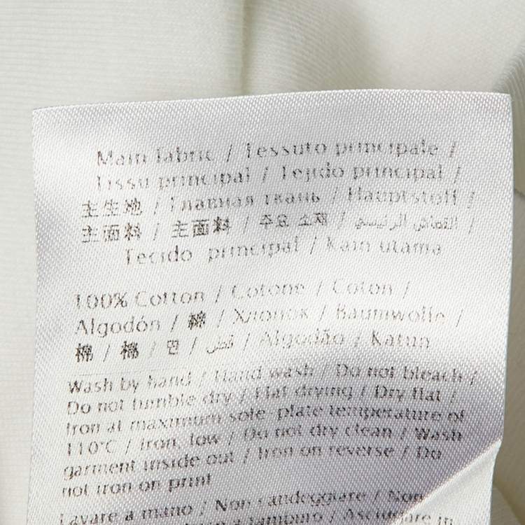 Pre Owned Valentino White Logo Print Cotton Crew Neck T-Shirt M