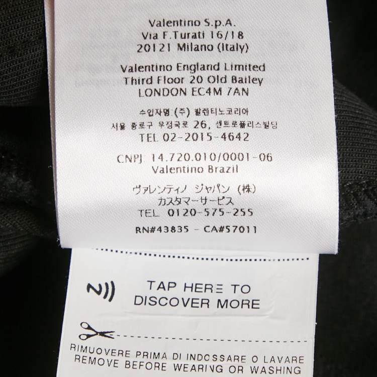 Pre Owned Valentino Black Cotton Blend Logo Applique Shorts XL